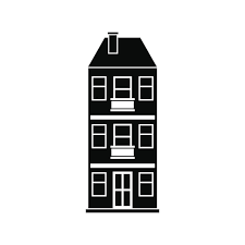 Threey House Black Simple Icon