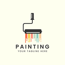Paint Brush Vintage Style Logo Vector