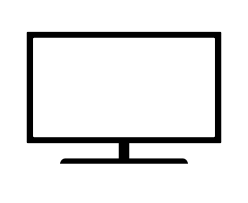 Flat Screen Tv Icon With White Screen