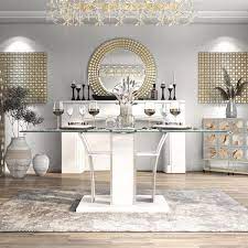 Chrome Glass Dining Table Seats