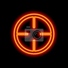 Simple Target Icon Orange Neon Style