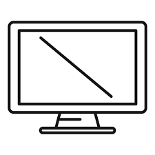 Tv Monitor Icon Outline Vector Pc