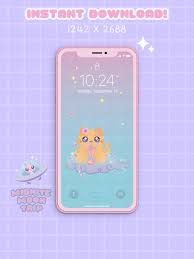 Kawaii Cat Digital Phone Wallpaper Lofi