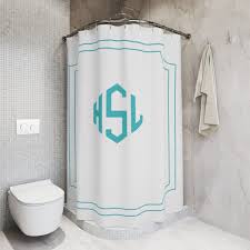 Monogrammed Shower Curtain With Diamond