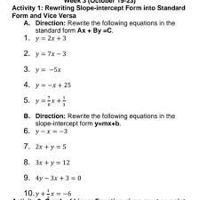 A Rewrite The Following Equations In