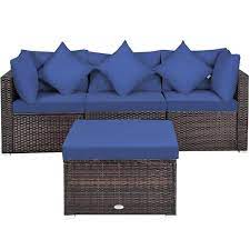 Forclover 4 Pieces Rattan Patio