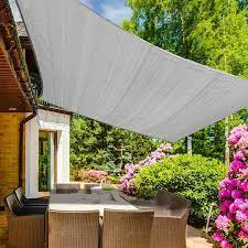 Cisvio 16 Ft X 16 Ft 185 Gsm Light Grey Square Sun Shade Sail Water Permeable And Uv Resistant Patio Outdoor