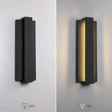 True Fine Reflect 18 7 In Black Modern Contemporary Led Outdoor Wall Light Lantern Sconce
