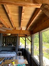 Pinewood Ceiling Planks Installation In