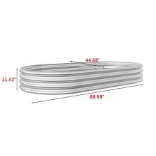 Gaweza 7 42 X 3 72 X 0 95 Ft Silver Galvanized Steel Oval Outdoor Raised Beds Large Metal Garden Planter Box For Vegetables