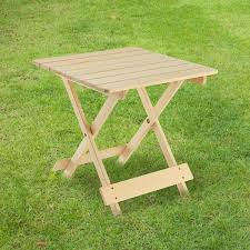 Btmway Natural Wood Outdoor Side Table