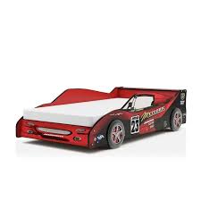 America Verrett Red Twin Race Car Bed