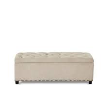 Linen Upholstered Bedroom Bench