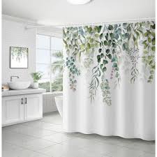 Green Leaves Shower Curtain Eucalyptus