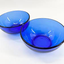 2 Cobalt Bowls Glass Bowls Beautiful