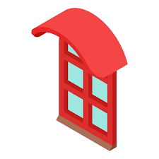Red Door Icon Isometric Vector Red
