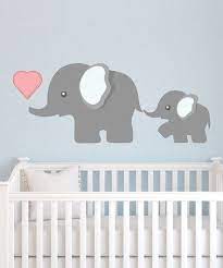 Mom Baby Elephant Wall Decal Set