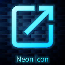 Glowing Neon Open In New Window Icon