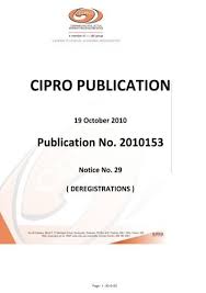 Publication No 2010153 Cipro