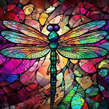 Dragonfly Stained Glass Window Cling