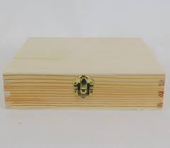 Wood Cigar Box With Gold Latch Large