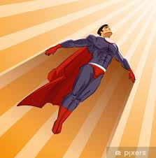 Shower Curtain Superhero Flying Up