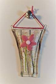Pink Confetti Fused Glass Bud Vase With