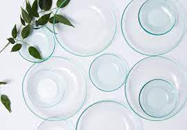 Clear Glass Plates Dinnerware Set Of 8