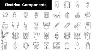 Set Of Outline Electrical Components