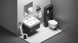 Isometric Bathroom Sink Toilet