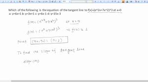 Equation Of The Tangent To The Graph