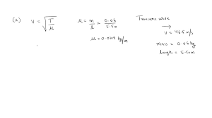 Solved Transverse Waves With Sd Of
