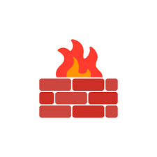 Brick Wall And Fire Icon Vector Filled
