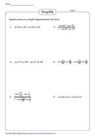 Trigonometry Worksheets Trigonometric