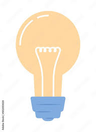 Incandescent Light Bulb Semi Flat Color