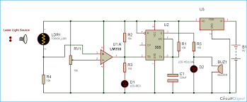 laser security alarm circuit diagram