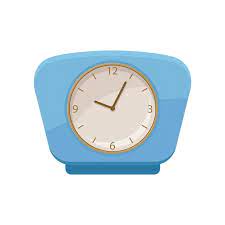 Retro Clock With Bright Blue Frame And