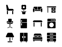 Furniture Icon Set Black Graphic By