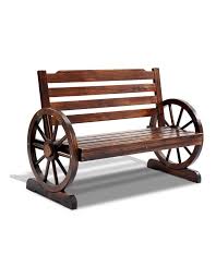 Gardeon Wooden Wagon Wheel Bench Myer