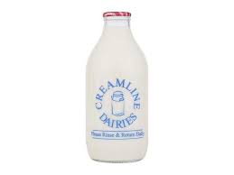 Genised Glass Milk Bottle