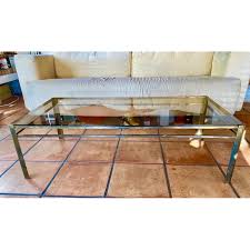 Vintage Bronze And Glass Coffee Table 1960