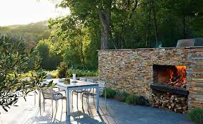 Natural Stacked Stone Veneer Fireplace