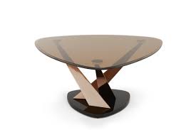 Lidia Glass Coffee Table Rose Gold