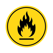 Fire Warning Icon Flammable Sign