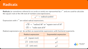 Radicals Math Steps Examples Questions
