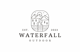 Waterfall Logo Vector Icon Ilration