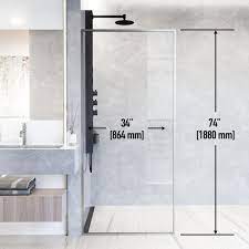 Vigo Vg6077cl3474 Meridian 74 High X 34 Wide Shower Screen Framed Stainless Steel