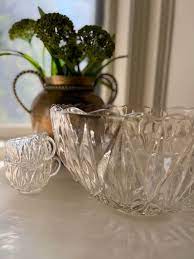 Vintage Glass Punch Bowl Set Vintage