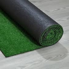 Ottomanson Turf Collection Waterproof Solid Grass 8x10 Indoor Outdoor Artificial Grass Rug 7 Ft 10 In X 9 Ft 10 In Green