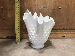 Fenton Hobnail Milk Glass Vase